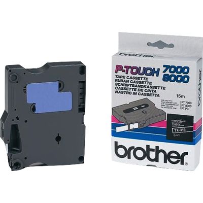 Nastro Brother TX-315 - Bianco su nero (6 mm)