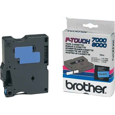 Nastro Brother TX-531 - Nero su blu (12 mm)