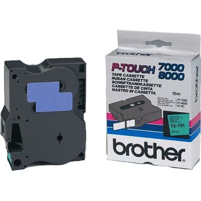 Nastro Brother TX-751 - Nero su verde (24 mm x 24 mm)