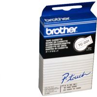 Nastro Brother TC-201 - Nero su bianco (12 mm)