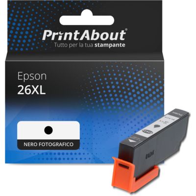 Cartuccia compatibile Epson 26XL (C13T26314012) - Nero fotografico Alta capacità