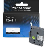 Nastro compatibile Brother TZe-211 - Nero su bianco (6 mm)