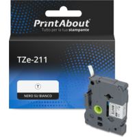 Nastro compatibile Brother TZe-211 - Nero su bianco (6 mm)