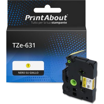 Nastro compatibile Brother TZe-631 - Nero su giallo (12 mm)
