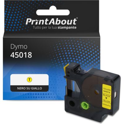 Nastro compatibile Dymo 45018 (S0720580) - Nero su giallo (12 mm)