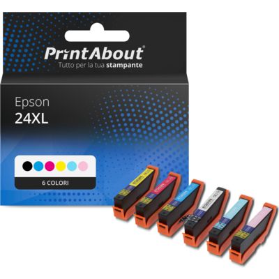 Cartuccia compatibile Epson 24XL (T2438) - 6 colori Alta Capacità Multipack