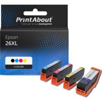 Cartuccia compatibile Epson 26XL (T2636)  - 4 colori ad alta capacità multipack