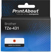 Nastro compatibile Brother TZe-431 - Nero su rosso (12 mm)