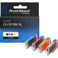 Cartuccia Canon CLI-551 C/M/Y/BK XL - 4 colori Alta Capacità Multipack