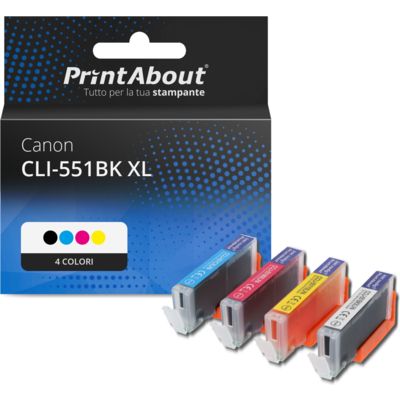 Cartuccia Canon CLI-551 C/M/Y/BK XL - 4 colori Alta Capacità Multipack