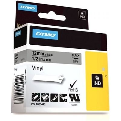 Nastro Dymo 1805413 - Nero su grigio (12 mm)