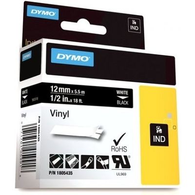 Nastro Dymo 1805435 - Bianco su nero (12 mm)