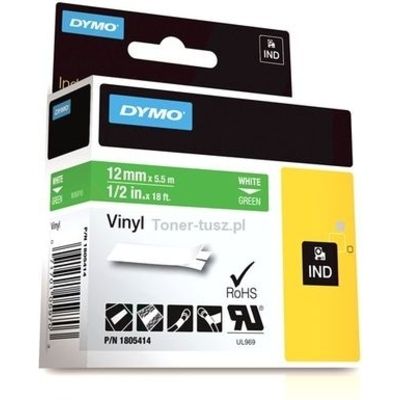 Nastro Dymo 1805414 - Bianco su verde (12 mm)