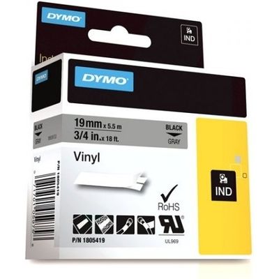 Nastro Dymo 1805419 - Nero su grigio (19 mm)
