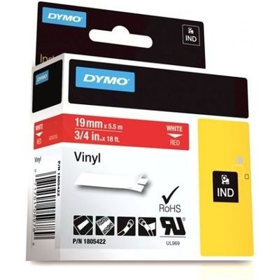 Nastro Dymo 1805422 - Bianco su rosso (19 mm)