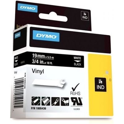Nastro Dymo 1805436 - Bianco su nero (19 mm)