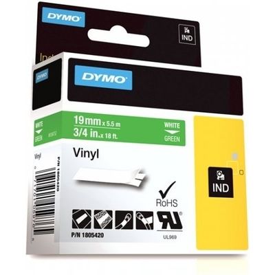 Nastro Dymo 1805420 - Bianco su verde (19 mm)