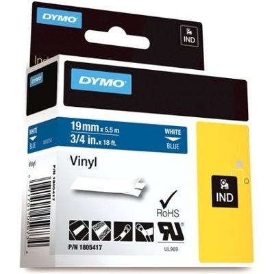 Nastro Dymo 1805417 - Bianco su blu (19 mm)