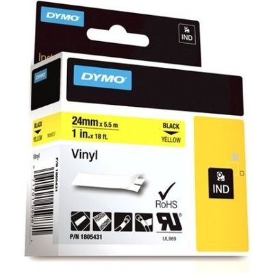 Nastro Dymo 1805431 - Nero su giallo (24 mm x 24 mm)
