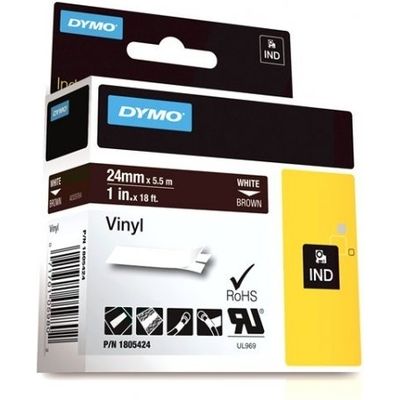 Dymo 1805424 Nastro di etichettatura Bianco su marrone (24 mm)