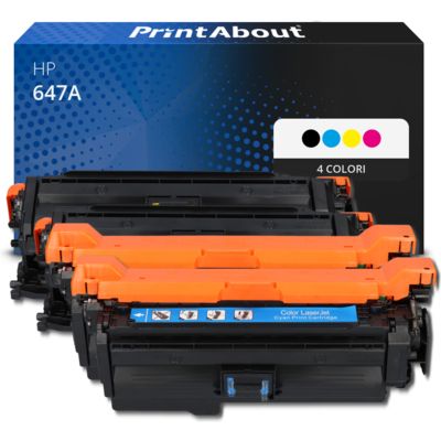Toner compatibile HP 647A (CE260A) - 4 colori Multipack