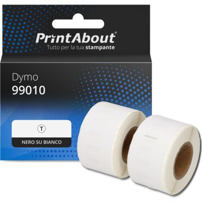 Etichetta compatibile Dymo 99010 - Nero su bianco (28 mm x 89 mm) 2 rotoli