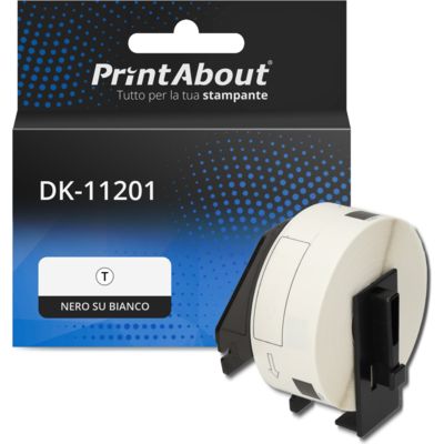 Etichetta compatibile Brother DK-11201 - Nero su bianco (29 mm x 90 mm)