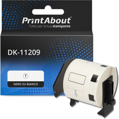 Etichetta compatibile Brother DK-11209 - Nero su bianco (29 mm x 62 mm)