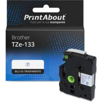 Nastro compatibile Brother TZe-133 - Blu su trasparente (12 mm)