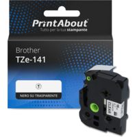 Nastro compatibile Brother TZe-141 - Nero su trasparente (18 mm)