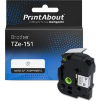 Nastro compatibile Brother TZe-151 - Nero su trasparente (24 mm x 24 mm)