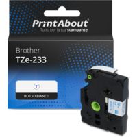 Nastro compatibile Brother TZe-233 - Blu su bianco (12 mm)
