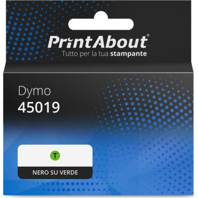 Nastro compatibile Dymo 45019 (S0720590) - Nero su verde (12 mm)