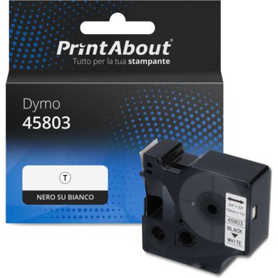 Nastro compatibile Dymo 45803 (S0720830) - Nero su bianco (19 mm)