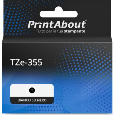 Nastro compatibile Brother TZe-355 - Bianco su nero (24 mm x 24 mm)