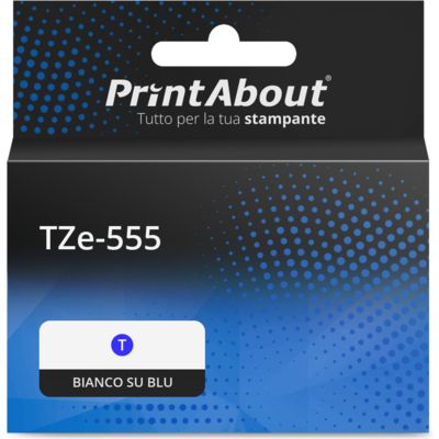 Nastro compatibile Brother TZe-555 - Bianco su blu (24 mm x 24 mm)