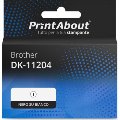 Etichetta compatibile Brother DK-11204 - Nero su bianco (17 mm x 54 mm)