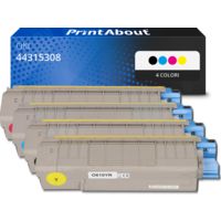 Toner compatibile OKI 44315308 - 4 colori Multipack