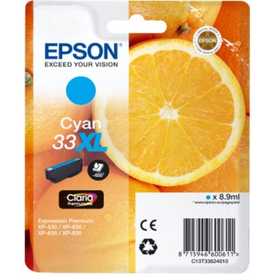 Cartuccia stampante Epson 33XL (C13T33624012) - Ciano Alta capacità