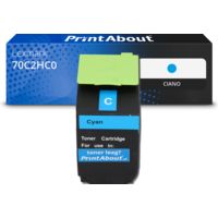 Toner compatibile Lexmark 70C2HC0 (702HC) - Ciano Alta capacità
