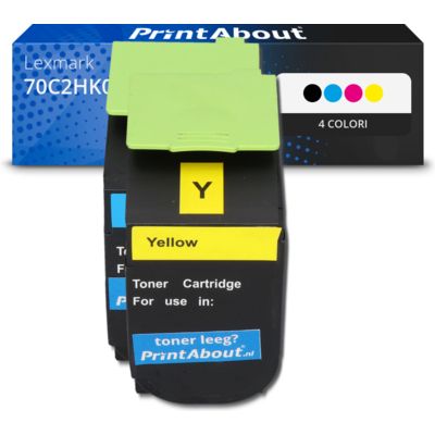 Toner compatibile Lexmark 70C2HK0 (702HK) - 4 colori Alta capacità Multipack