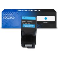 Toner compatibile Lexmark 80C2SC0 (802SC) - Ciano
