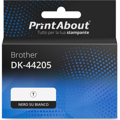 Etichetta compatibile Brother DK-44205 - Nero su bianco (62 mm)