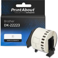 Etichetta compatibile Brother DK-22223 - Nero su bianco (50 mm)