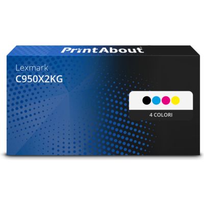 Toner compatibile Lexmark C950X2KG - 4 colori Capacità extra-elevata Multipack