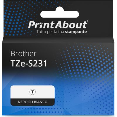 Nastro compatibile Brother TZe-S231 - Nero su bianco (12 mm)