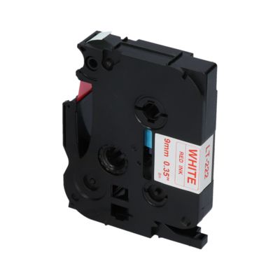 Nastro compatibile Brother TZe-222 - Rosso su bianco (9 mm)