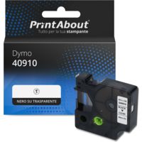 Nastro compatibile Dymo 40910 (S0720670) - Nero su trasparente (9 mm)