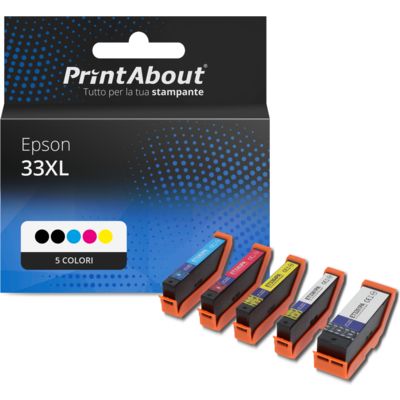 Cartuccia compatibile Epson 33XL (C13T33574012) - 5 colori Alta capacità Multipack