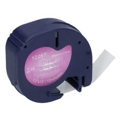 Nastro compatibile Dymo 12267 (S0721530) - Nero su trasparente (12 mm)